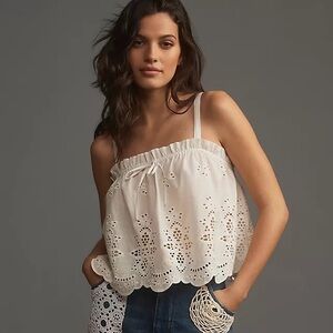 NWT Anthropologie Maeve eyelet babydoll tank